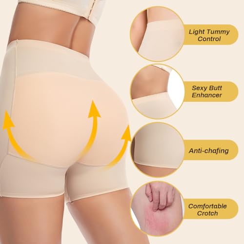 PALAY® Butt Lifter Padded Underwear for Women Hip Pads Enhancer Shapewear Shorts Seamless Tummy Control Panties Shaper Fake Pad M Beige 3PCS PALAY® Butt Lifter Padded Underwear for Women Hip Pads Enhancer Shapewear Shorts Seamless Tummy Control Panties Shaper Fake Pad M Beige 3PCS